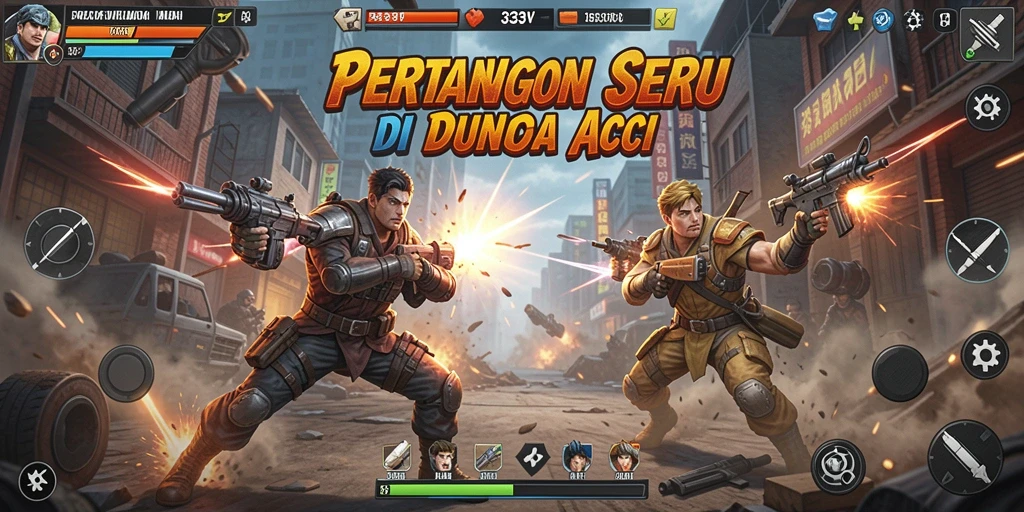 Screenshot utama 333V menampilkan aksi mendebarkan dalam pertempuran.