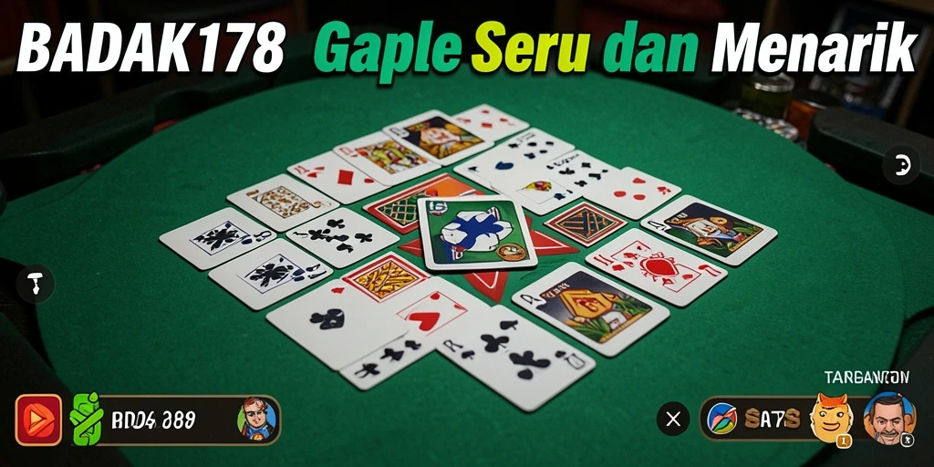 Tampilan gameplay seru dari BADAK178 saat bermain Gaple.