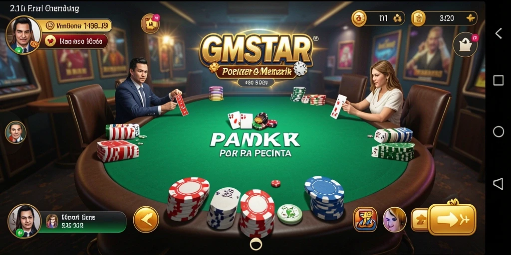 Tampilan gameplay GMSTAR yang seru saat bermain Poker.