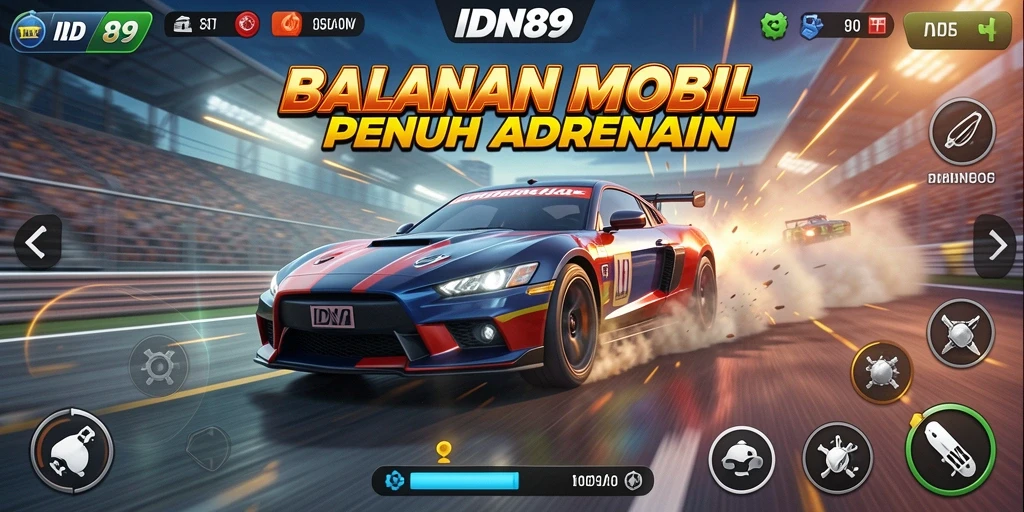 Gameplay IDN89 menampilkan aksi balapan yang seru dan menegangkan.