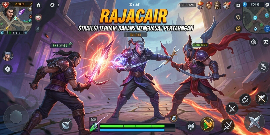 Tampilan gameplay RAJACAIR menampilkan serangan strategis yang menegangkan.