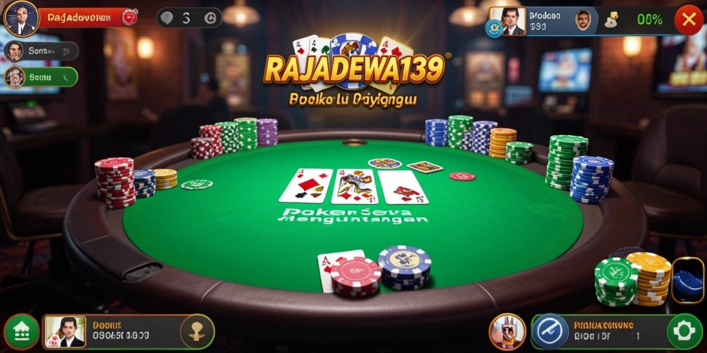 Tampilan gameplay seru dalam aplikasi Poker RAJADEWA138.